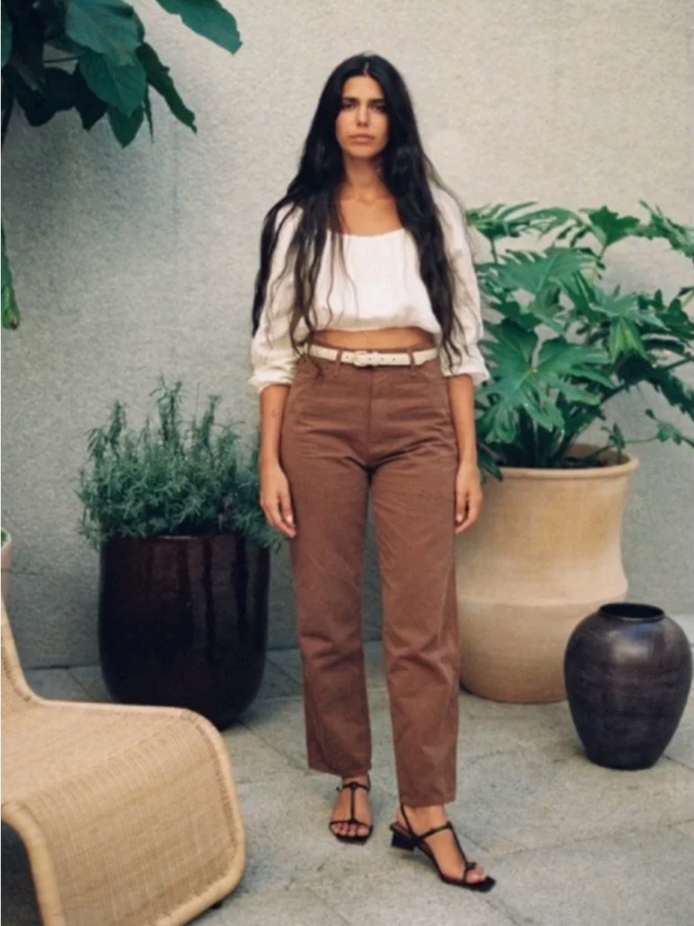 OZMA Cara high rise Straight Jean size 28 brown